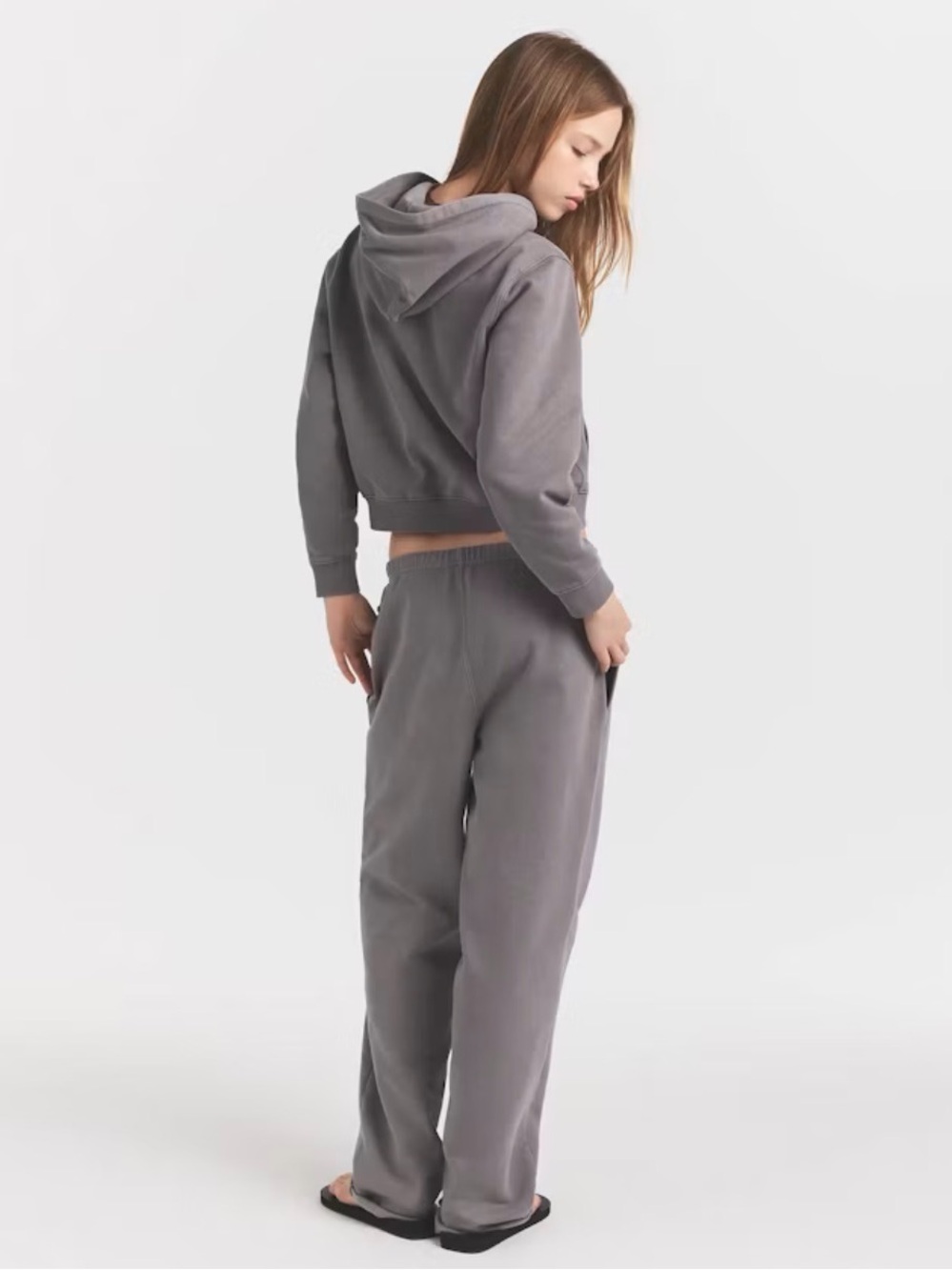 SKIMS Gray Relaxed Track Pants and Hoodie Set